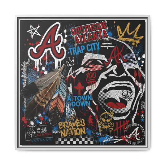 Atlanta Braves Urban Graffiti Matte Canvas Print (Framed)