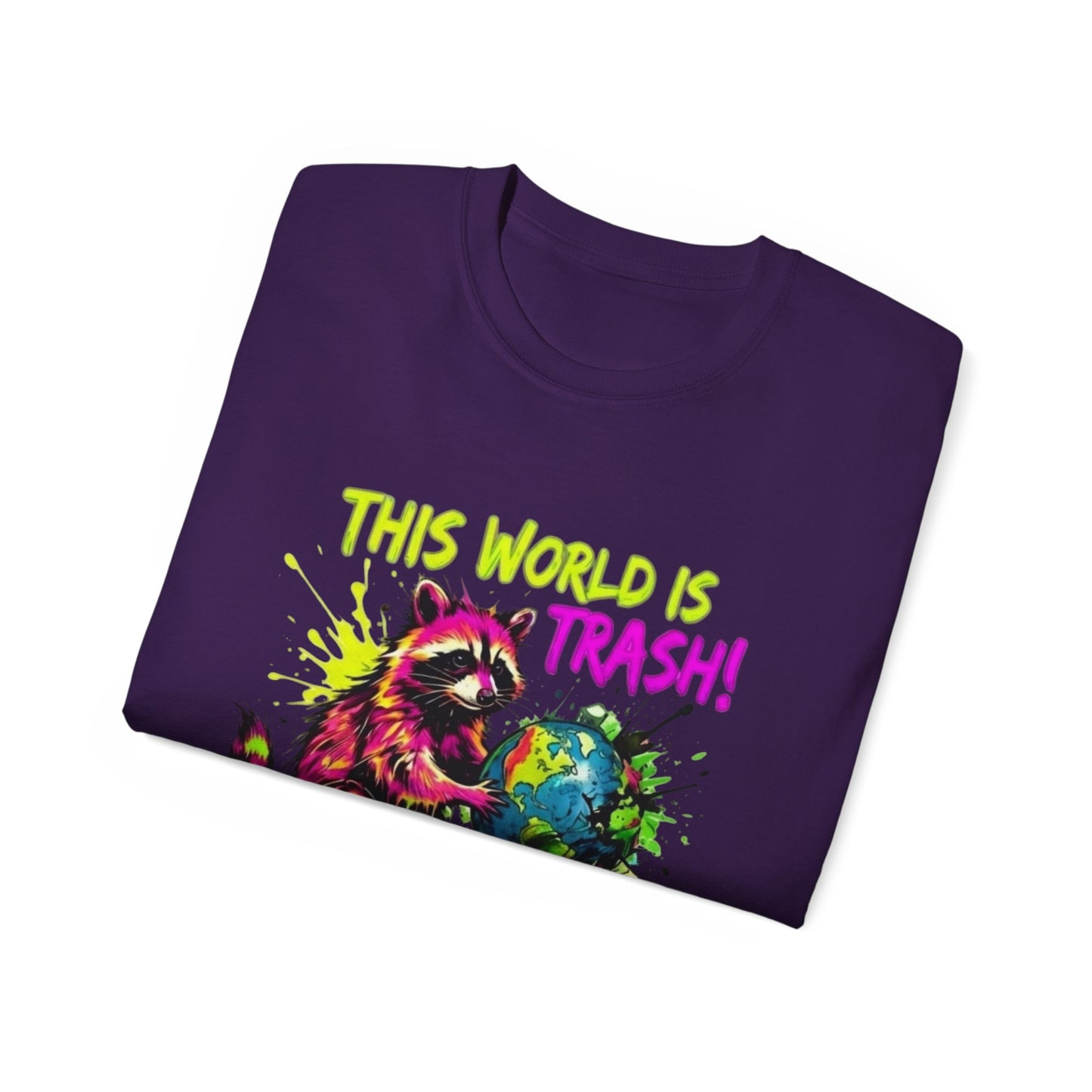 Raccoon Stealing the World Tee — 'Stealing the World' Graphic T-Shirt