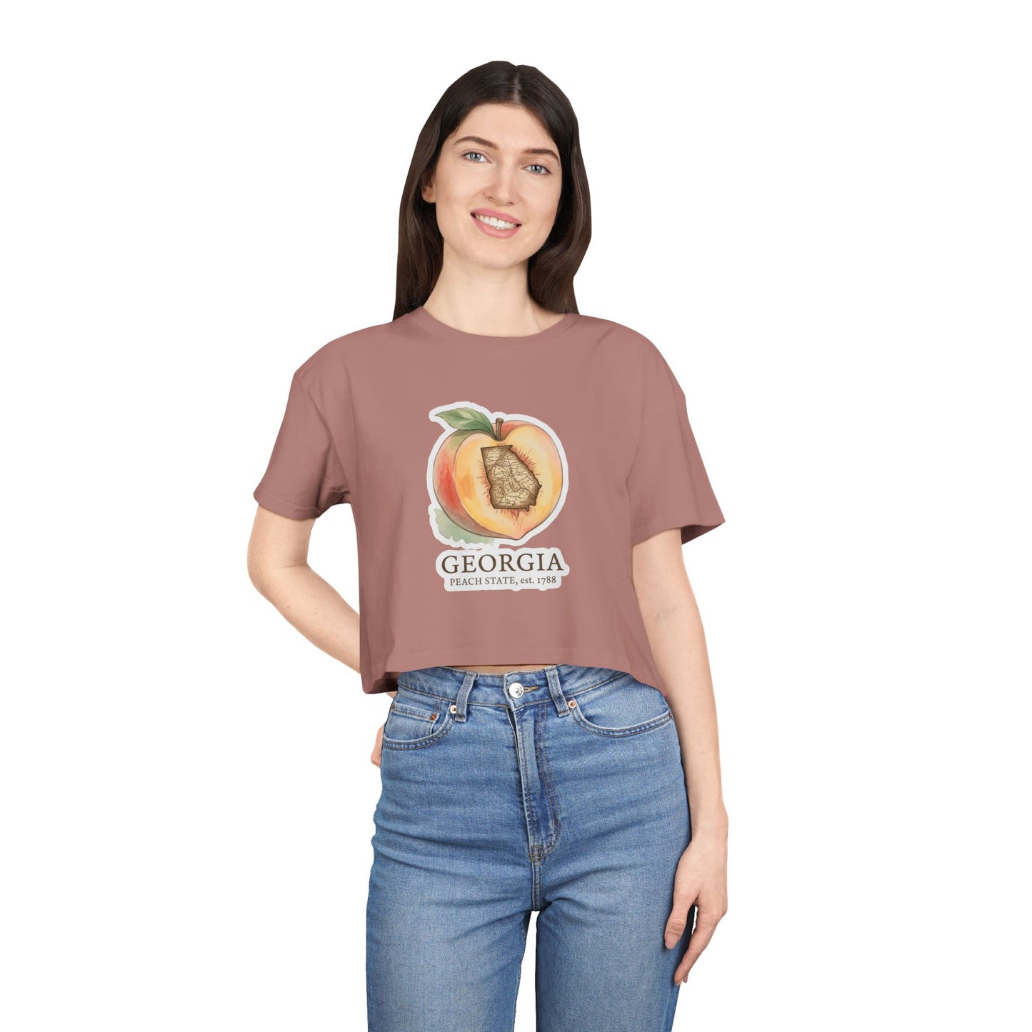 Georgia Peach Crop Tee — Peach State USA Graphic Women's Top