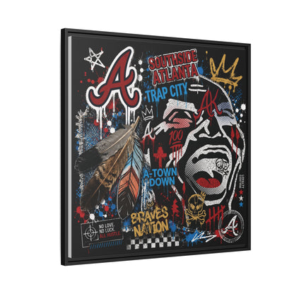Atlanta Braves Urban Graffiti Matte Canvas Print (Framed)