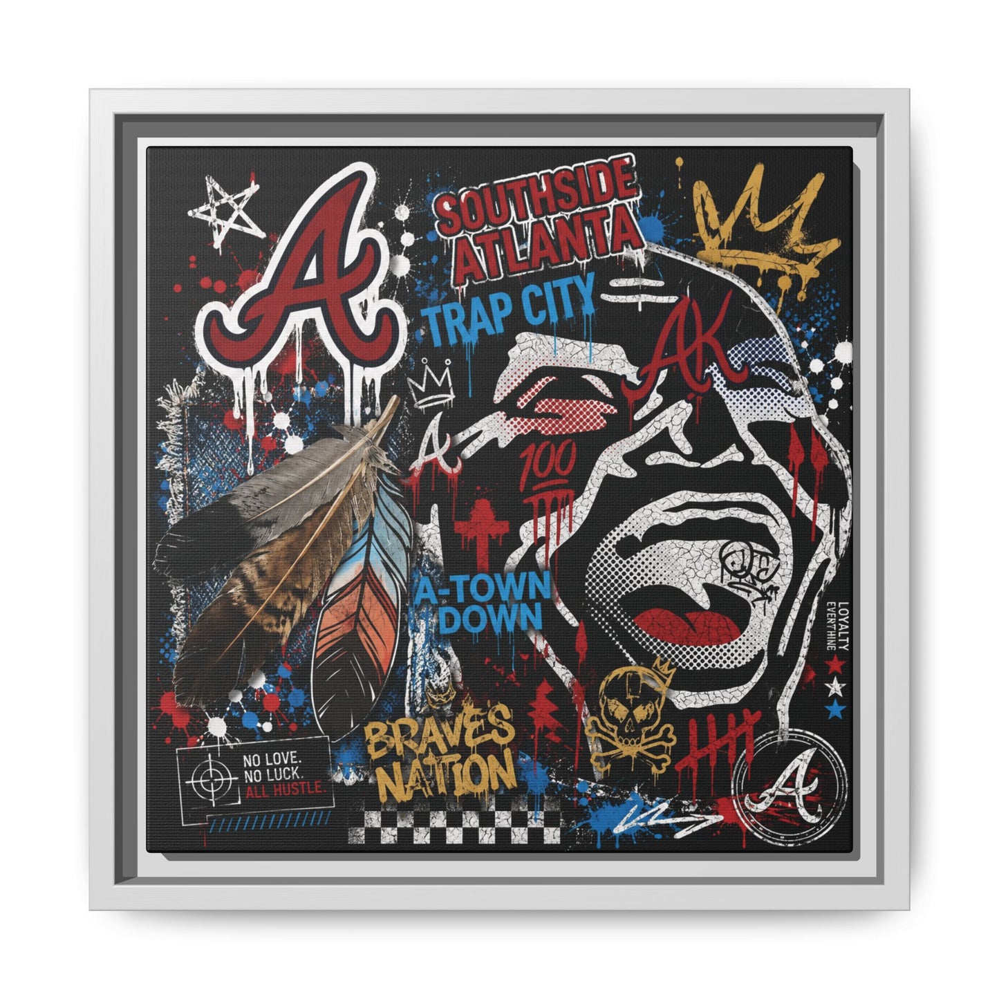Atlanta Braves Urban Graffiti Matte Canvas Print (Framed)