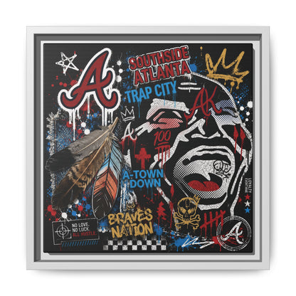 Atlanta Braves Urban Graffiti Matte Canvas Print (Framed)