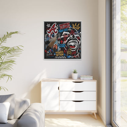 Atlanta Braves Urban Graffiti Matte Canvas Print (Framed)