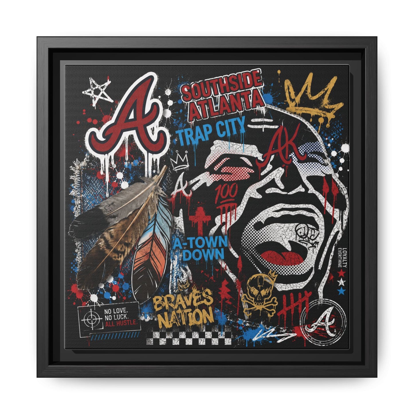 Atlanta Braves Urban Graffiti Matte Canvas Print (Framed)