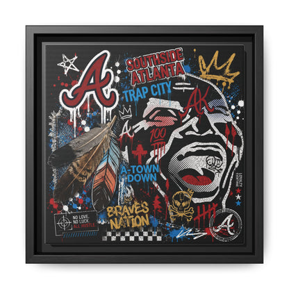 Atlanta Braves Urban Graffiti Matte Canvas Print (Framed)