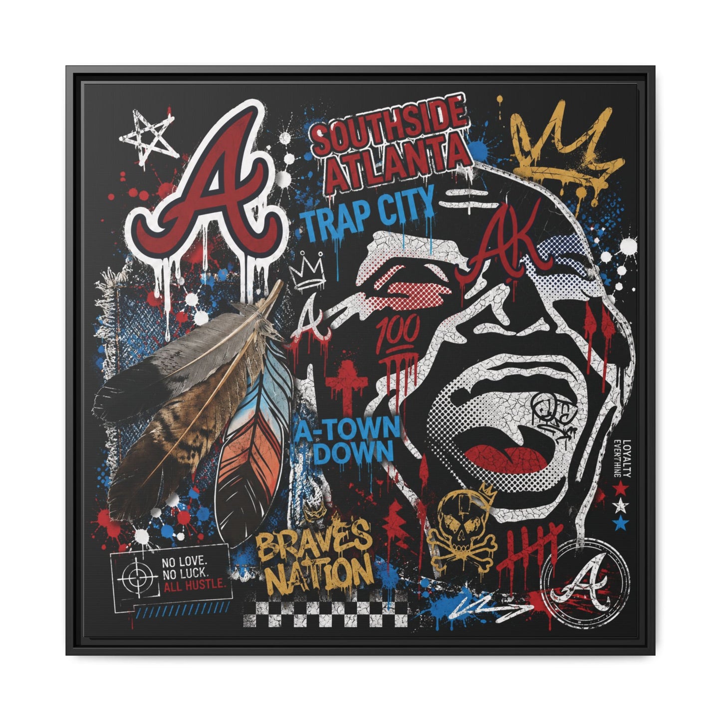 Atlanta Braves Urban Graffiti Matte Canvas Print (Framed)