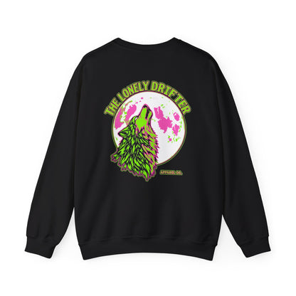 The Lonely Drifter Wolf Crewneck Sweatshirt — Neon Moon Graphic