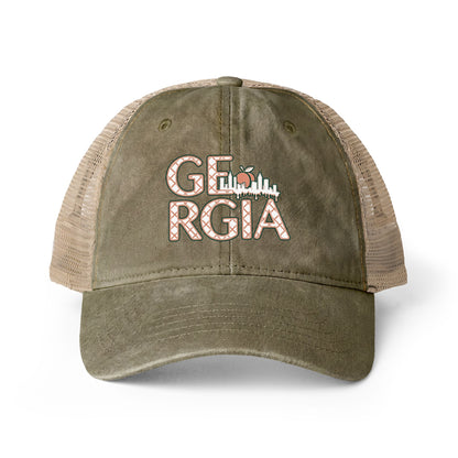 Georgia City and Peach Women's Washed Mesh-Back Cap