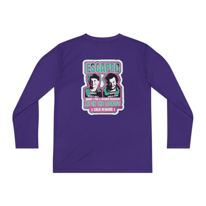Youth Long Sleeve Tee — "Escaped" Retro Wanted Poster Design