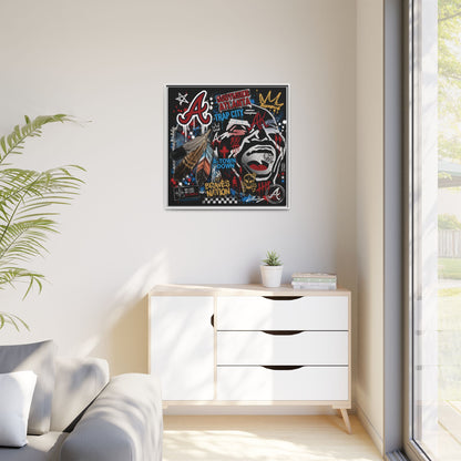 Atlanta Braves Urban Graffiti Matte Canvas Print (Framed)
