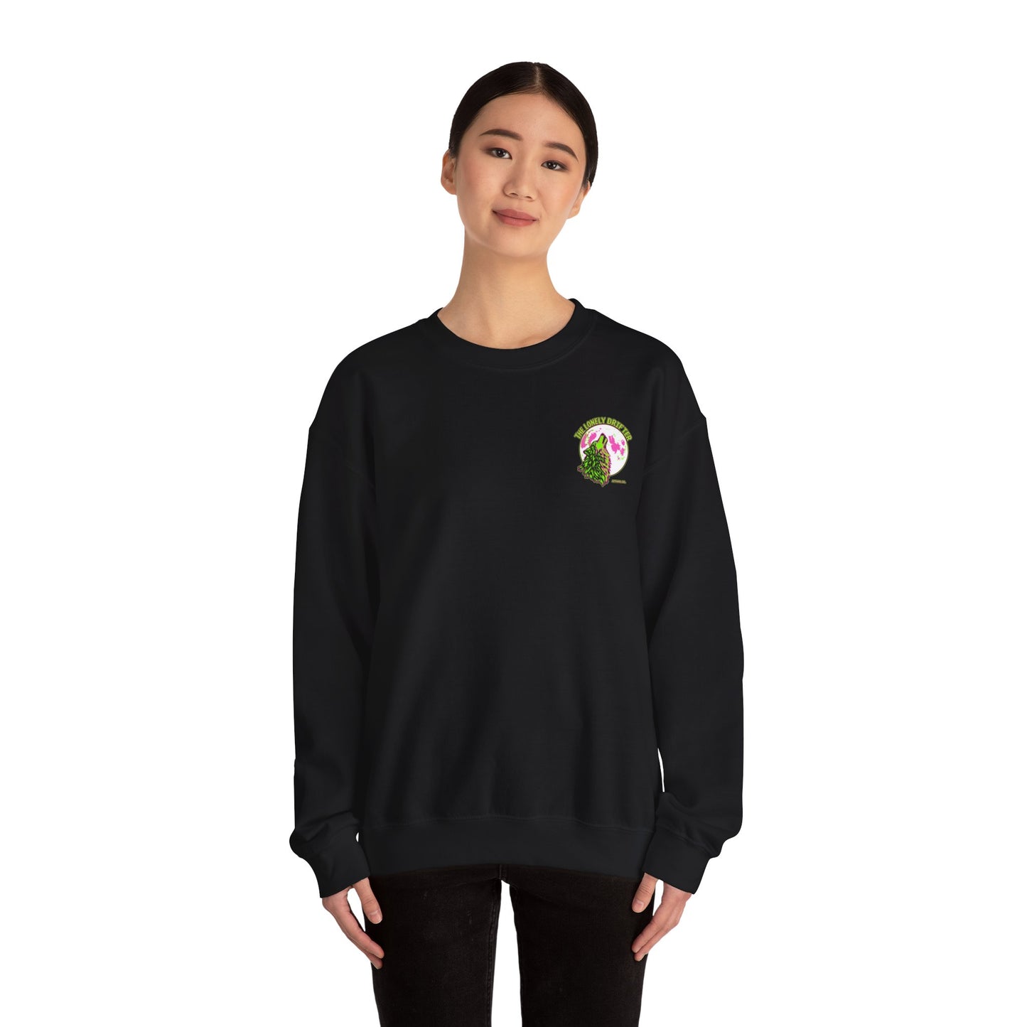 The Lonely Drifter Wolf Crewneck Sweatshirt — Neon Moon Graphic