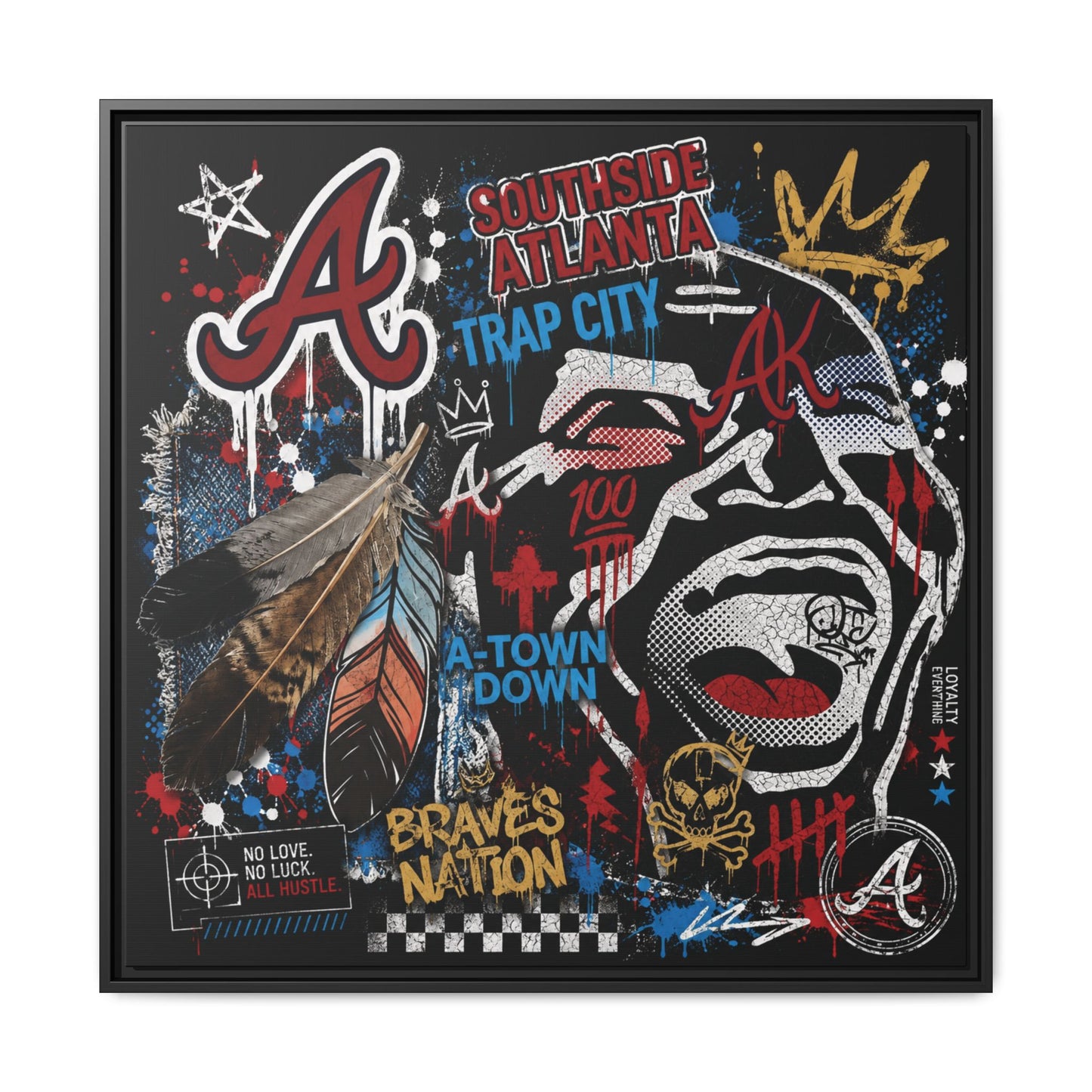 Atlanta Braves Urban Graffiti Matte Canvas Print (Framed)