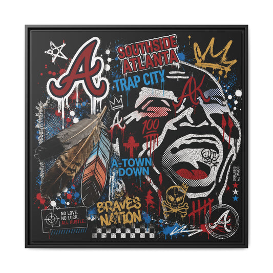Atlanta Braves Urban Graffiti Matte Canvas Print (Framed)