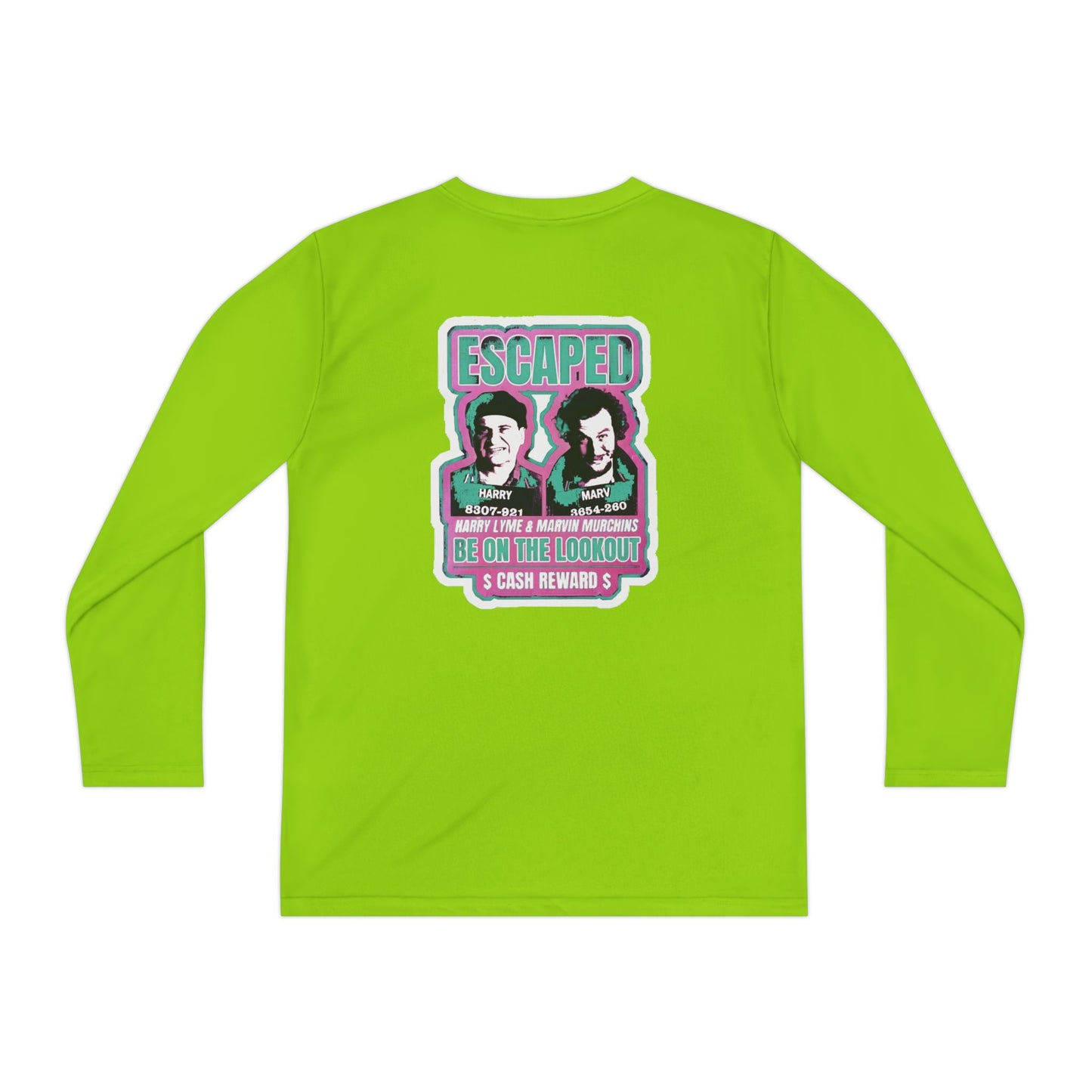Youth Long Sleeve Tee — "Escaped" Retro Wanted Poster Design