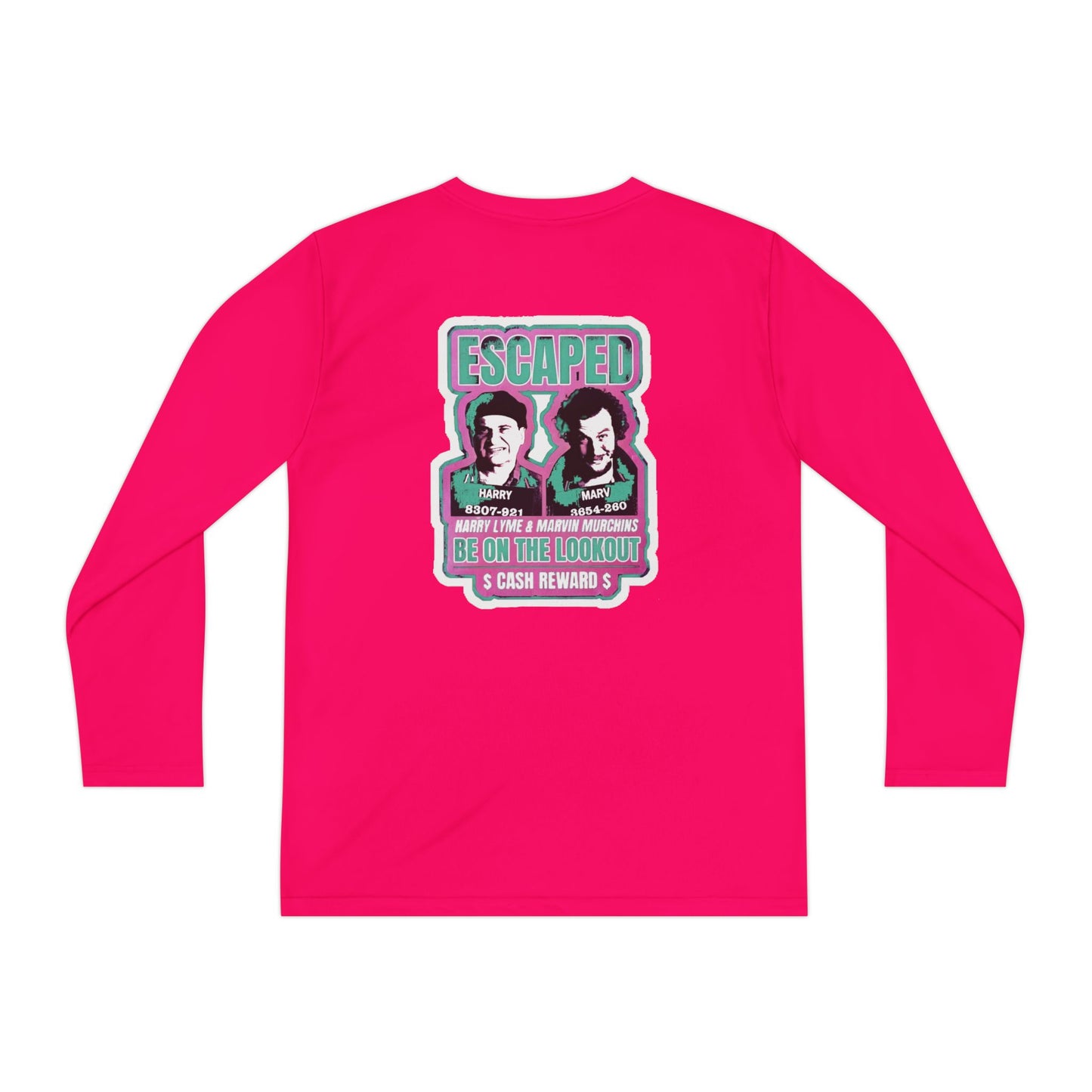 Youth Long Sleeve Tee — "Escaped" Retro Wanted Poster Design