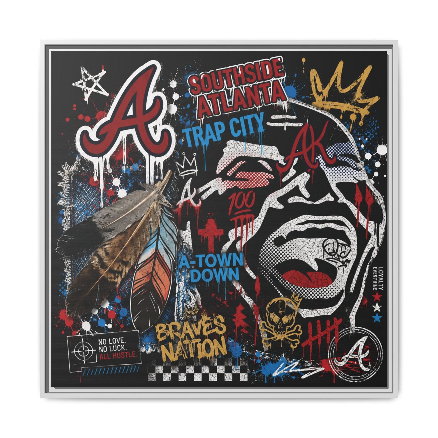 Atlanta Braves Urban Graffiti Matte Canvas Print (Framed)