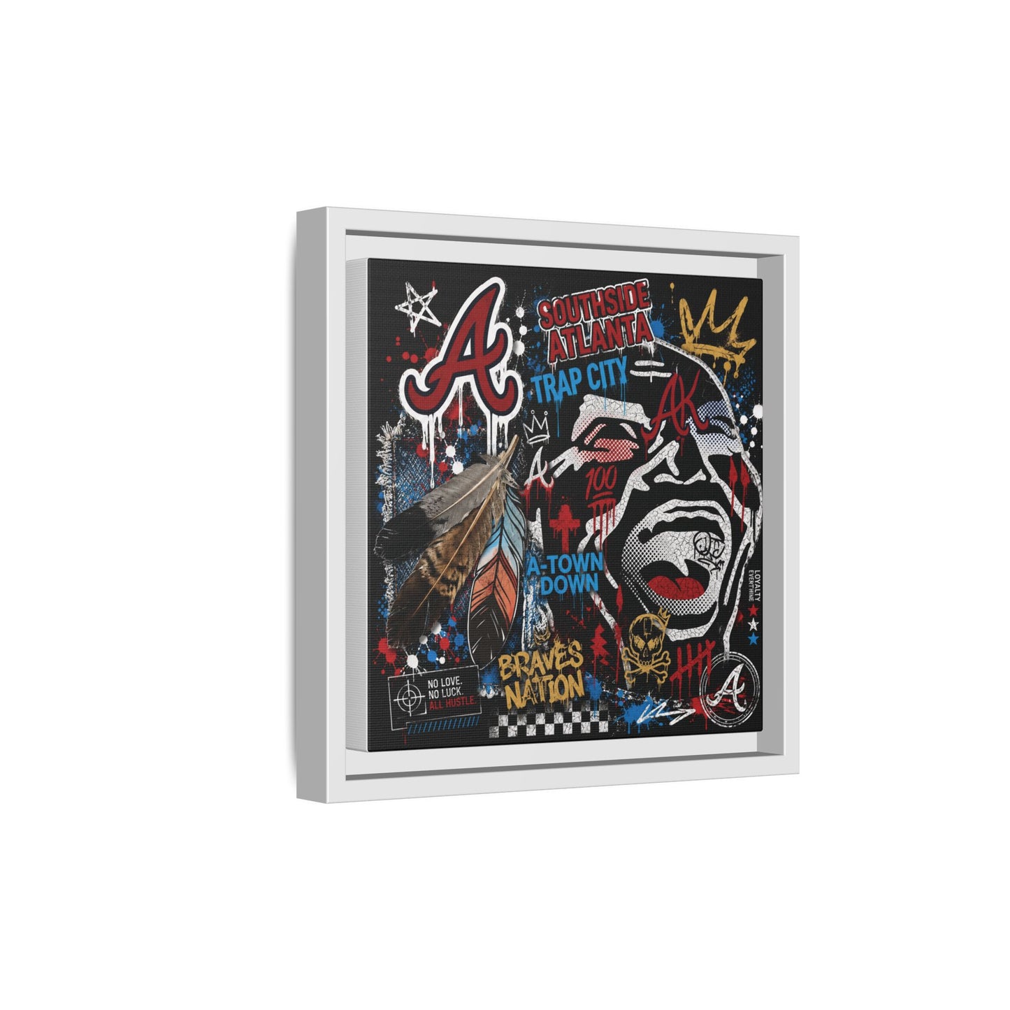Atlanta Braves Urban Graffiti Matte Canvas Print (Framed)