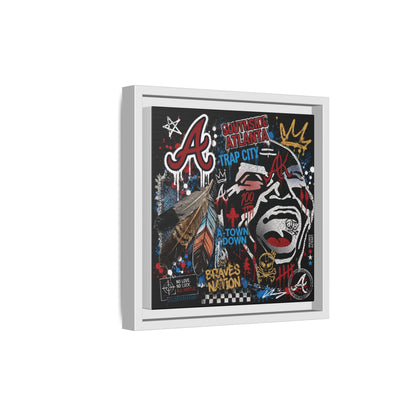 Atlanta Braves Urban Graffiti Matte Canvas Print (Framed)