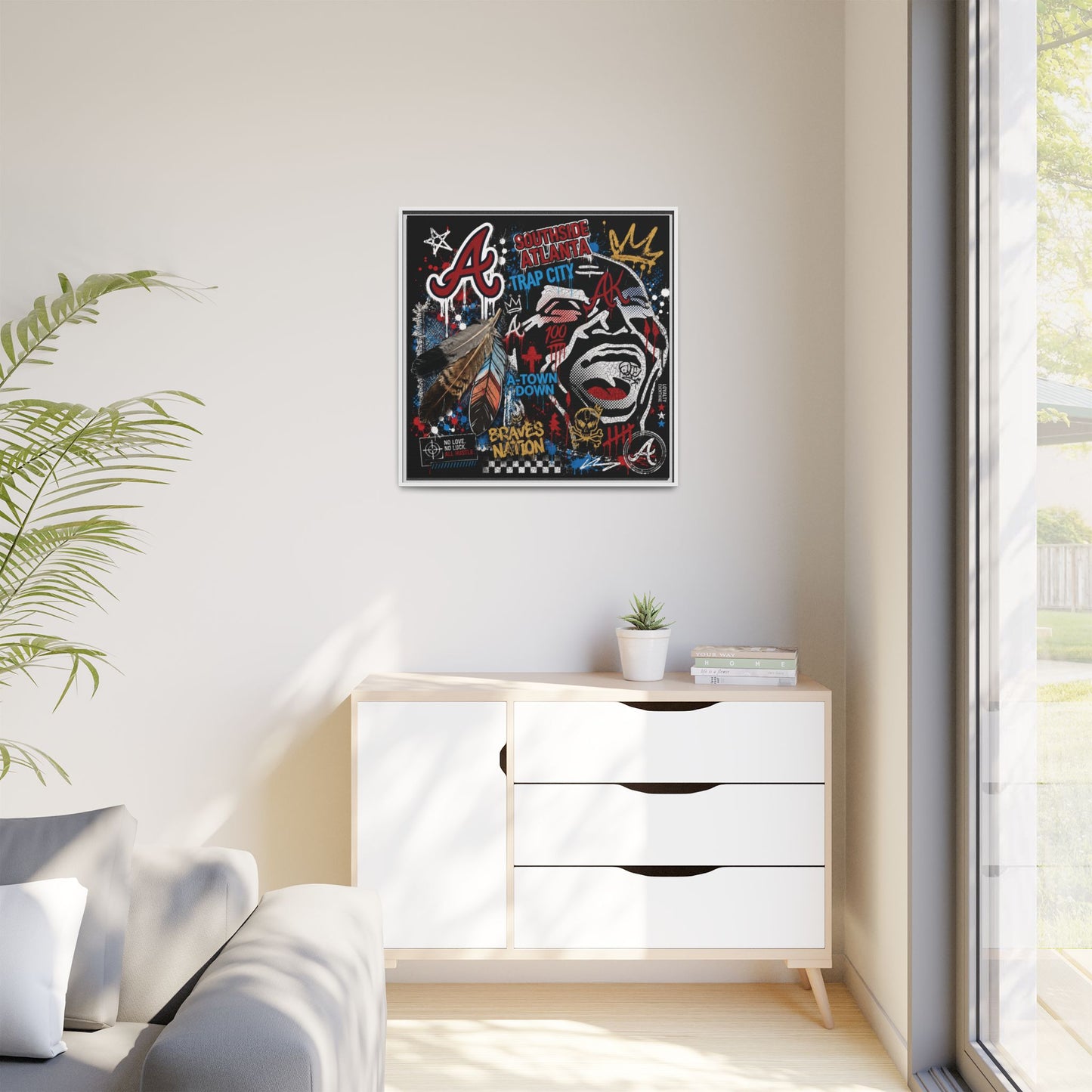 Atlanta Braves Urban Graffiti Matte Canvas Print (Framed)