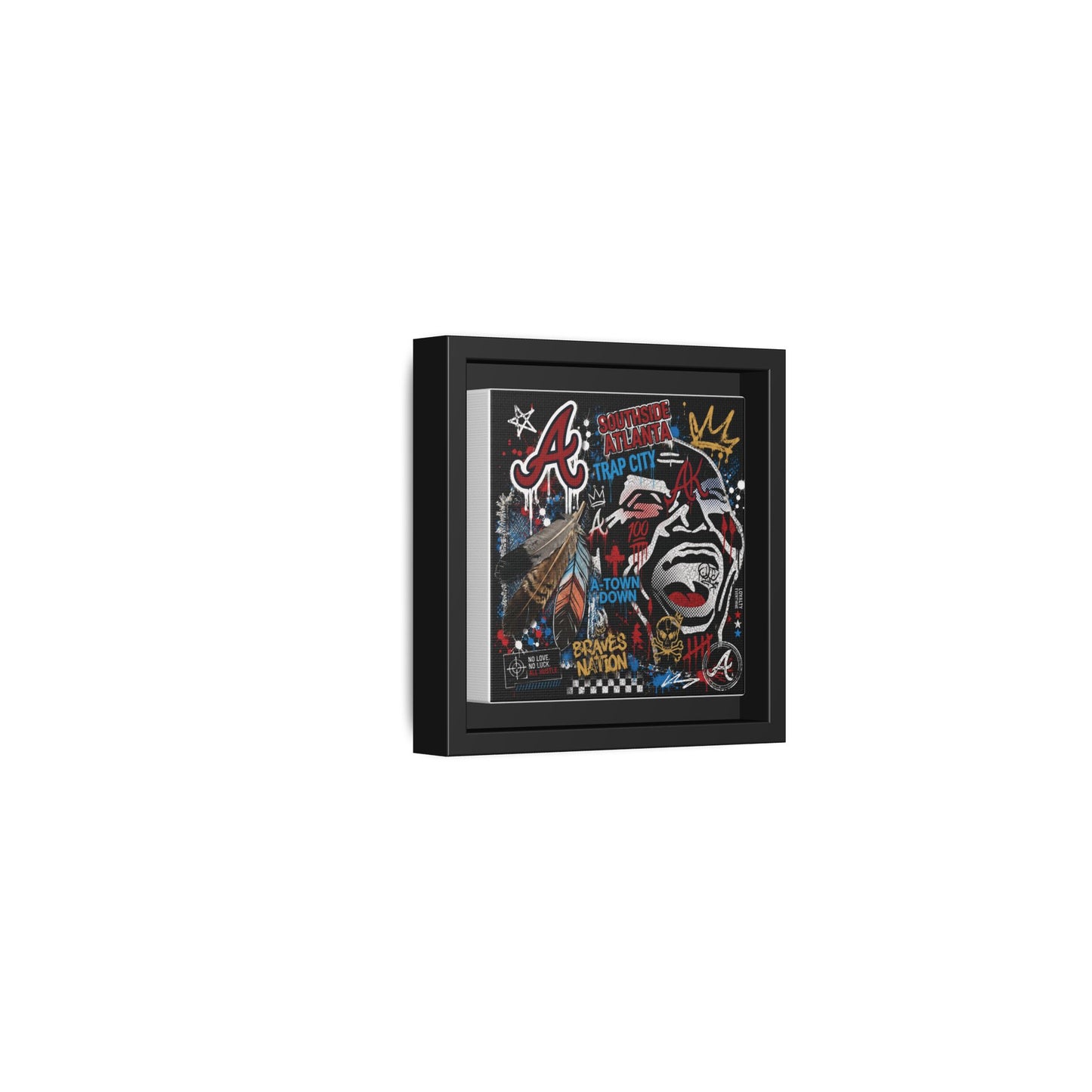 Atlanta Braves Urban Graffiti Matte Canvas Print (Framed)