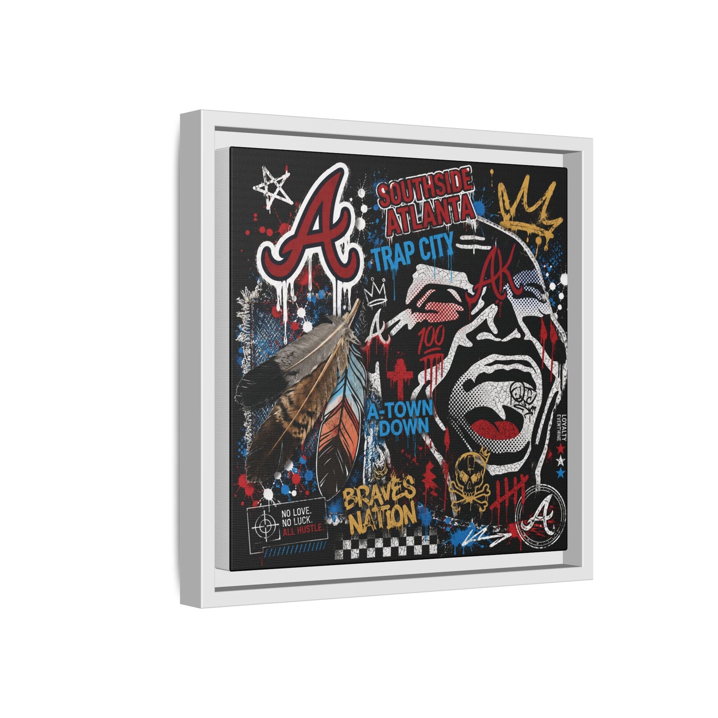 Atlanta Braves Urban Graffiti Matte Canvas Print (Framed)
