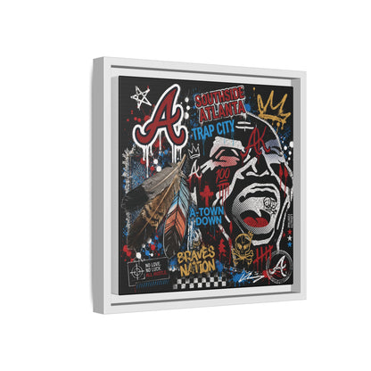Atlanta Braves Urban Graffiti Matte Canvas Print (Framed)