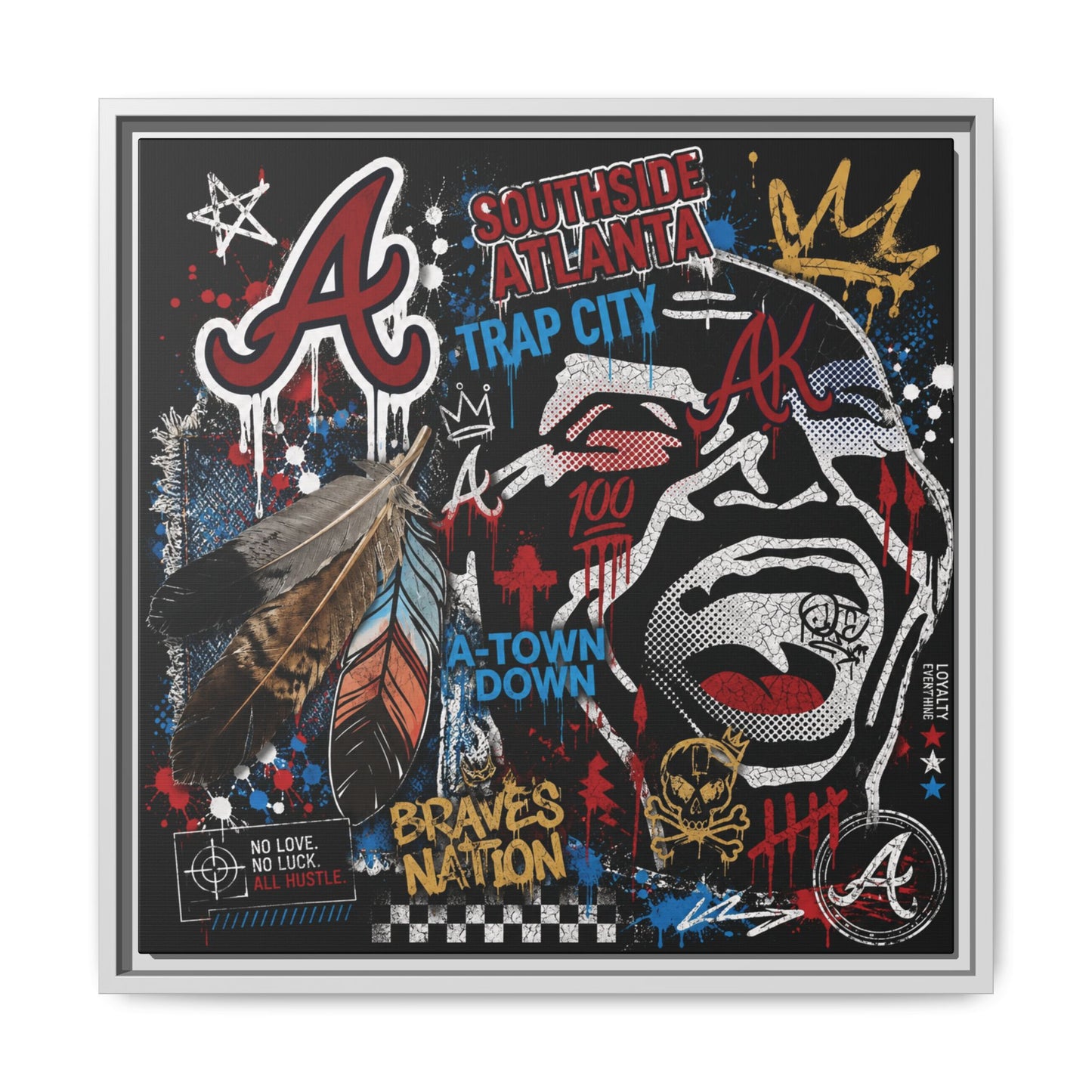 Atlanta Braves Urban Graffiti Matte Canvas Print (Framed)