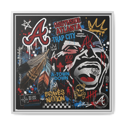 Atlanta Braves Urban Graffiti Matte Canvas Print (Framed)