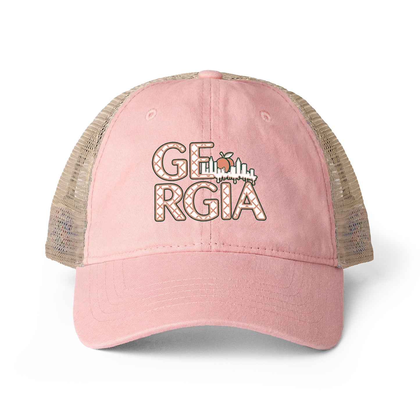 Georgia City and Peach Women's Washed Mesh-Back Cap