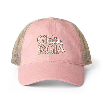 Georgia City and Peach Women's Washed Mesh-Back Cap