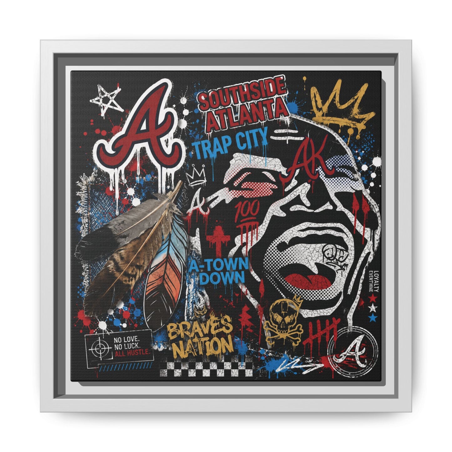 Atlanta Braves Urban Graffiti Matte Canvas Print (Framed)