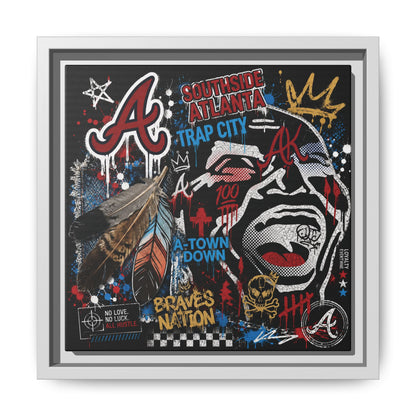 Atlanta Braves Urban Graffiti Matte Canvas Print (Framed)