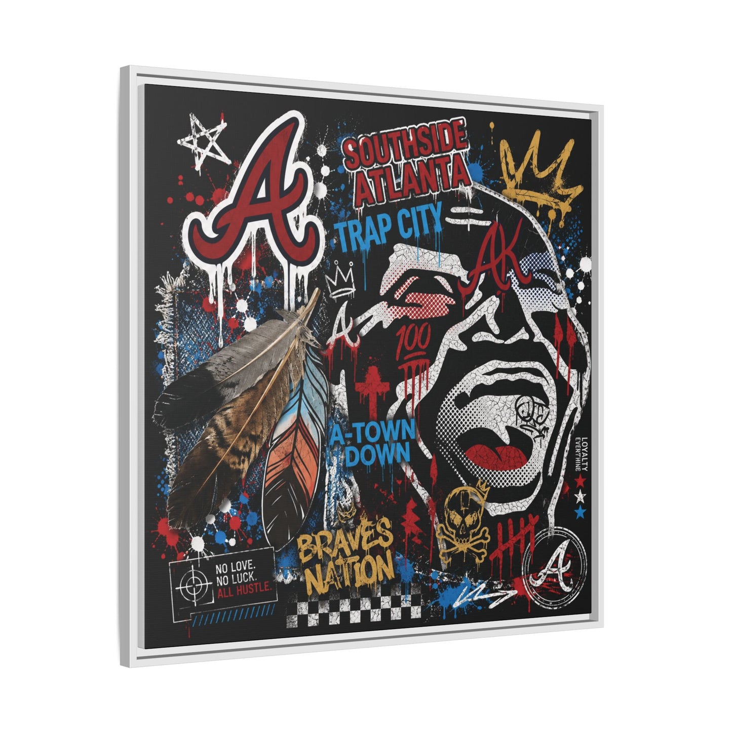 Atlanta Braves Urban Graffiti Matte Canvas Print (Framed)