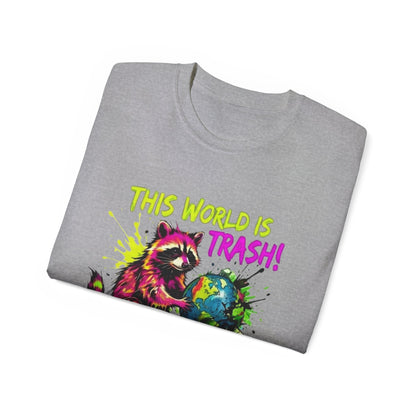 Raccoon Stealing the World Tee — 'Stealing the World' Graphic T-Shirt