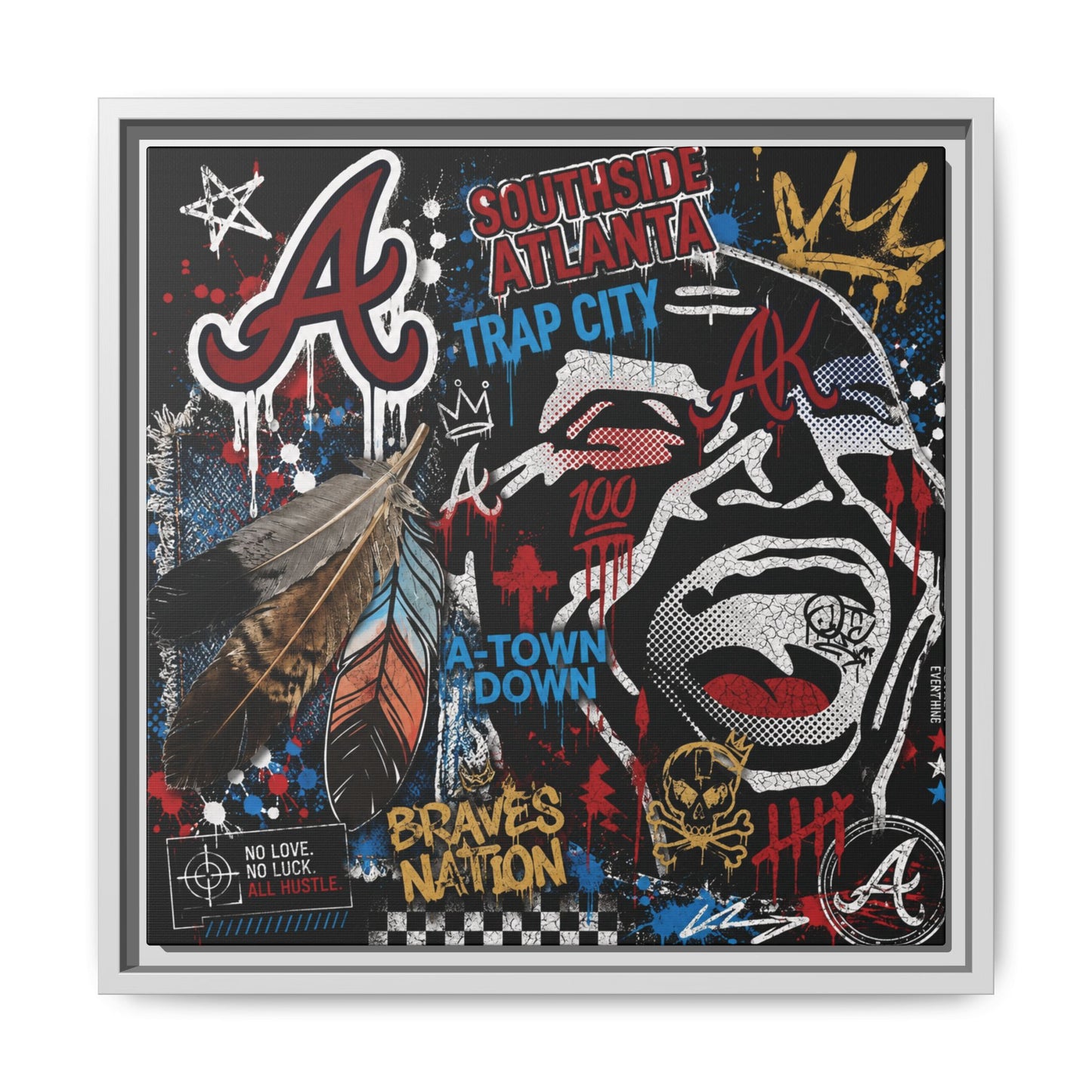 Atlanta Braves Urban Graffiti Matte Canvas Print (Framed)