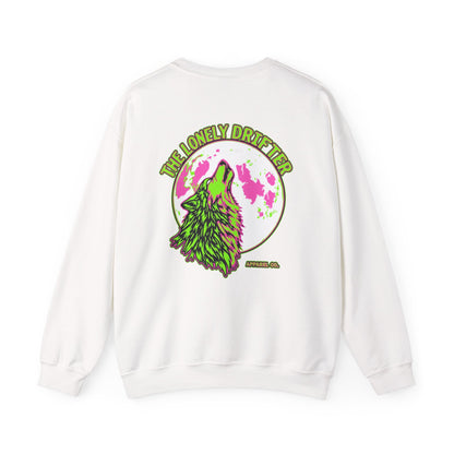 The Lonely Drifter Wolf Crewneck Sweatshirt — Neon Moon Graphic