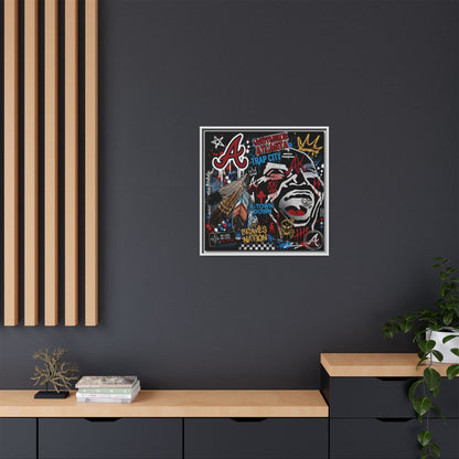 Atlanta Braves Urban Graffiti Matte Canvas Print (Framed)