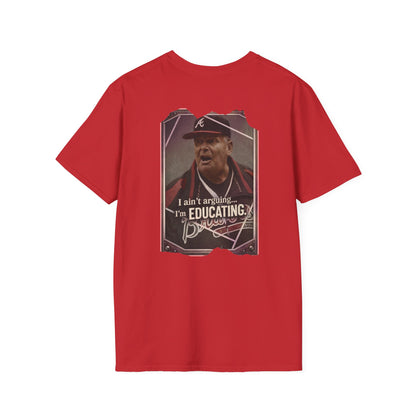 Baseball Coach Quote T-Shirt — “I Ain’t Arguing, I’m Educating” Graphic Tee