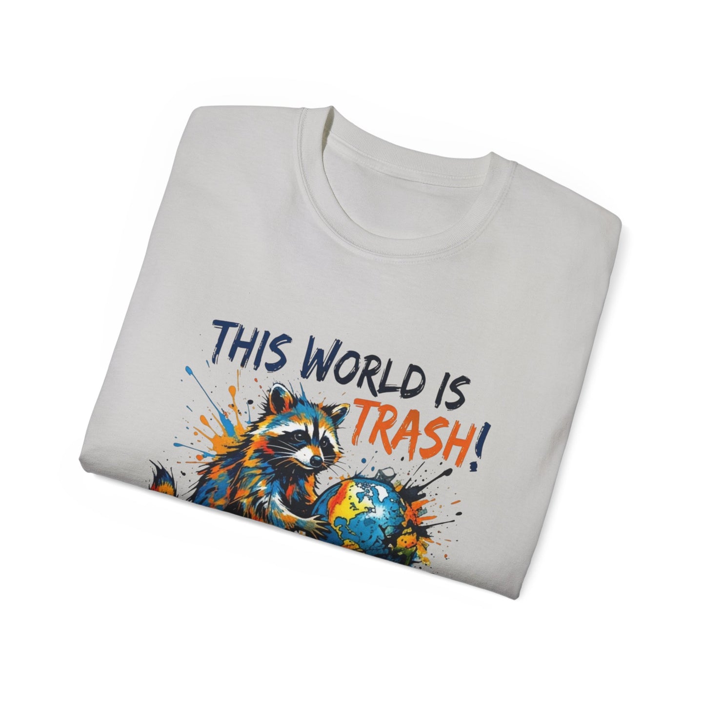 Raccoon Stealing the World Tee — 'Stealing the World' Graphic T-Shirt