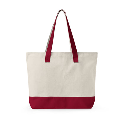 Zippered Canvas Tote — Colorful Beach Crab Design, "This World Is Trash" Statement Tote