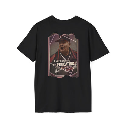 Baseball Coach Quote T-Shirt — “I Ain’t Arguing, I’m Educating” Graphic Tee