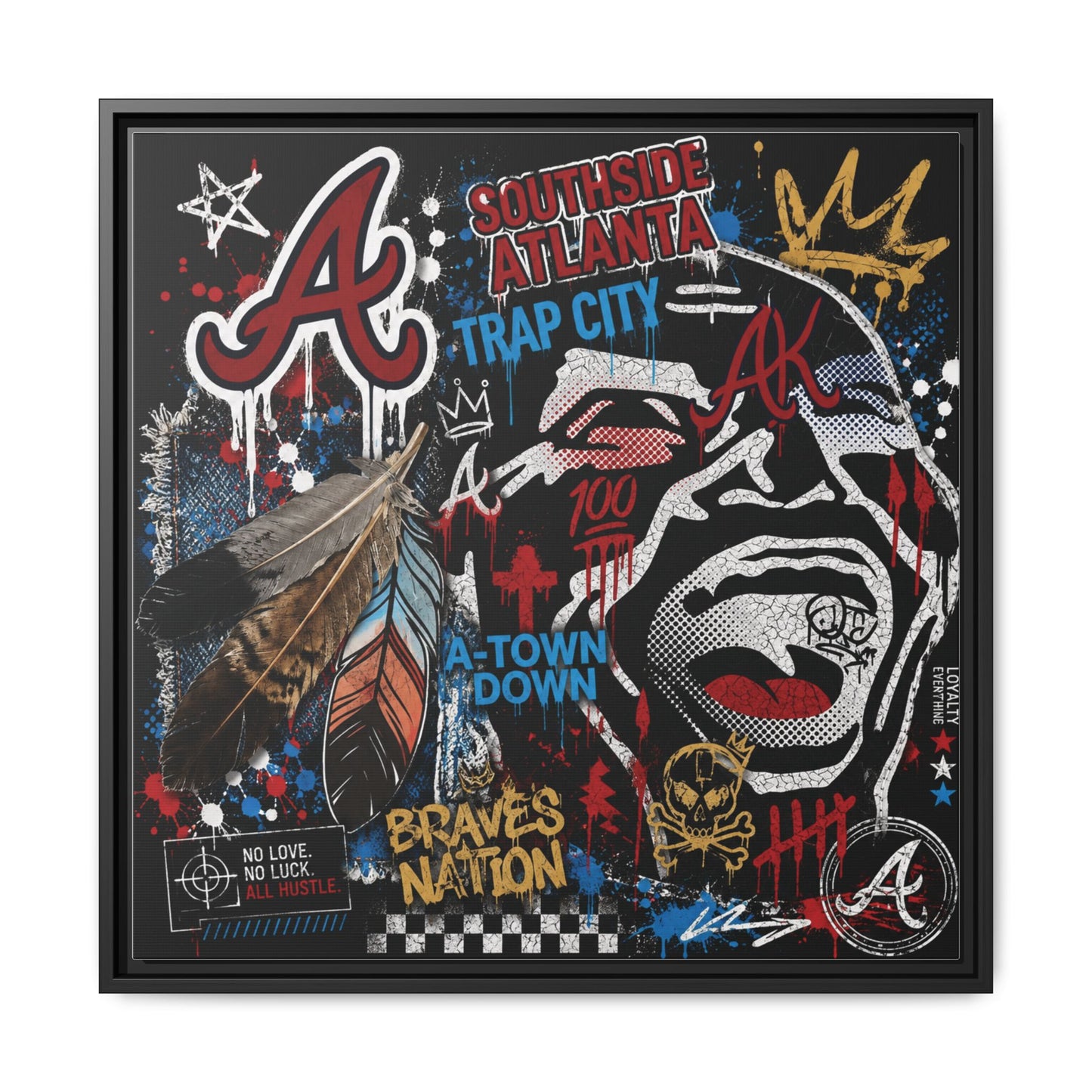 Atlanta Braves Urban Graffiti Matte Canvas Print (Framed)
