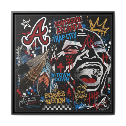 Atlanta Braves Urban Graffiti Matte Canvas Print (Framed)