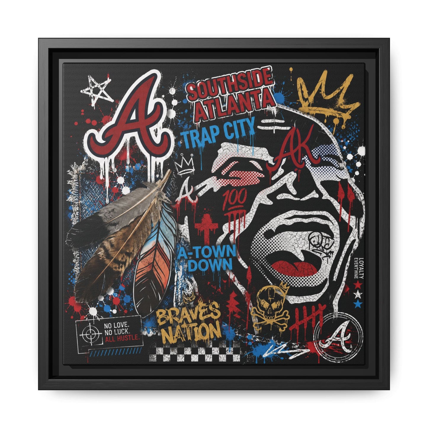 Atlanta Braves Urban Graffiti Matte Canvas Print (Framed)
