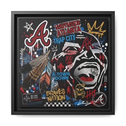 Atlanta Braves Urban Graffiti Matte Canvas Print (Framed)