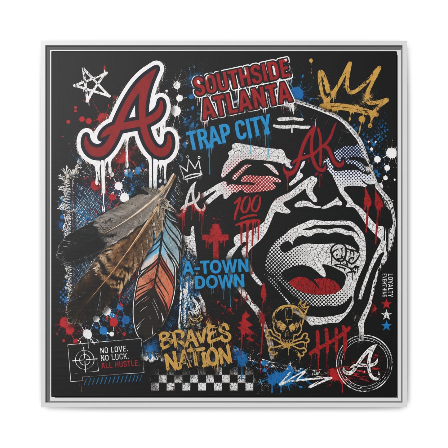 Atlanta Braves Urban Graffiti Matte Canvas Print (Framed)