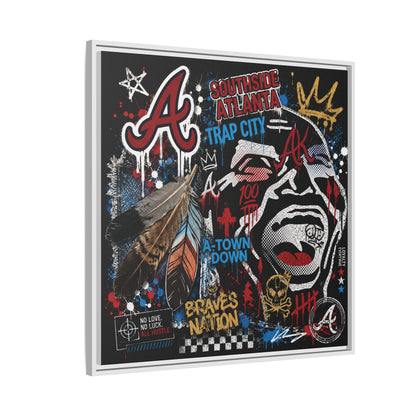 Atlanta Braves Urban Graffiti Matte Canvas Print (Framed)
