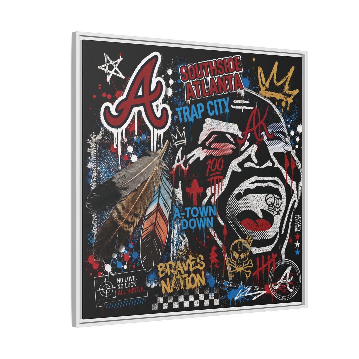 Atlanta Braves Urban Graffiti Matte Canvas Print (Framed)
