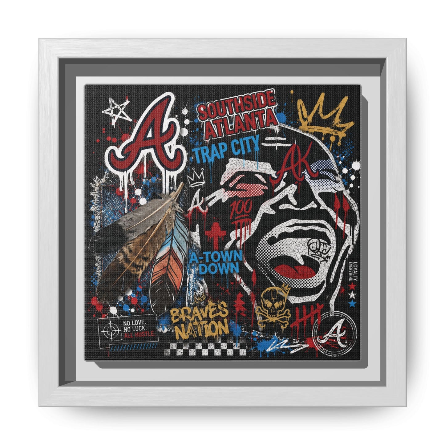 Atlanta Braves Urban Graffiti Matte Canvas Print (Framed)