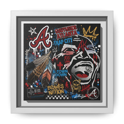 Atlanta Braves Urban Graffiti Matte Canvas Print (Framed)